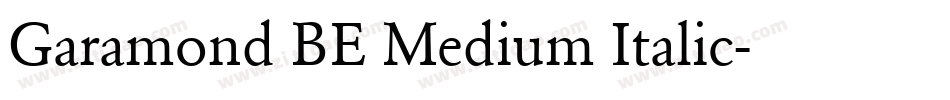 Garamond BE Medium Italic字体转换